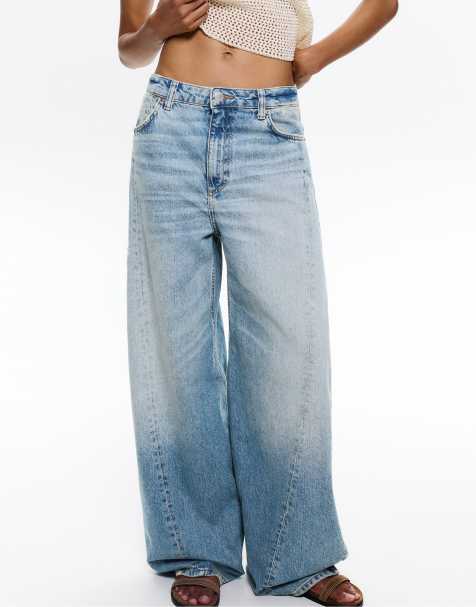 Pull&Bear - Mellemblå jeans med mellemhøj talje og tøndeformede ben - view 1