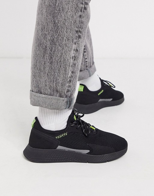Pull&Bear mesh trainer with reflective detail in black