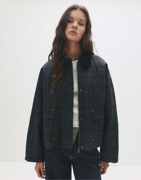 Pull&Bear - Met was behandeld jack met kraag van corduroy in marineblauw - view 1