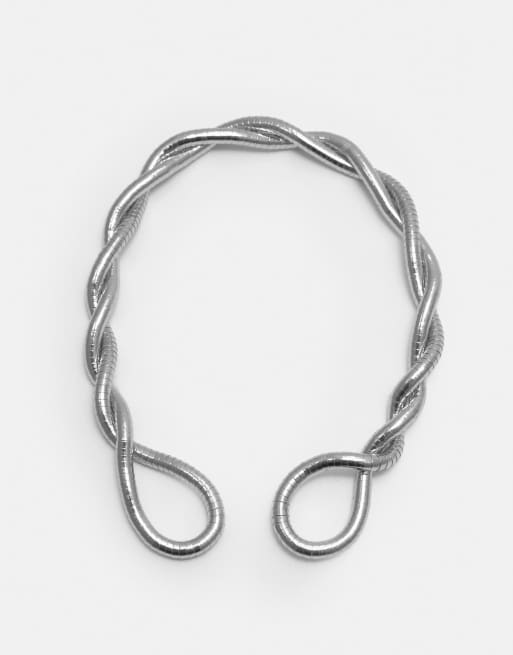 Pull&Bear Metallic necklace in silver, 2 of 3