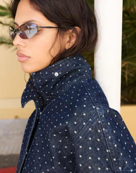 Pull&Bear Metallic oval sunglasses in black - view 1