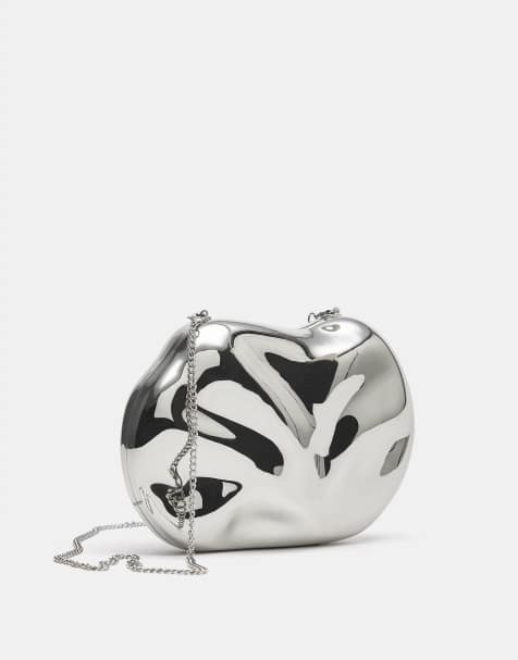 Pull&Bear - Metallic tas met harde buitenkant in zilver - view 1