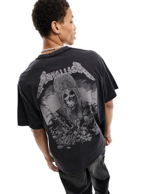 Pull&Bear Metallica t-shirt in black