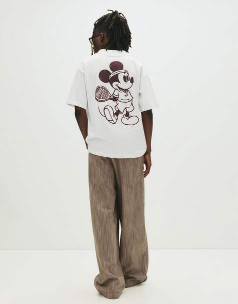 Pull&Bear Mickey mousse polo in off white - view 1