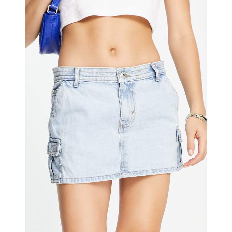 Bleached Denim Mini Skirt - Women - Ready-to-Wear