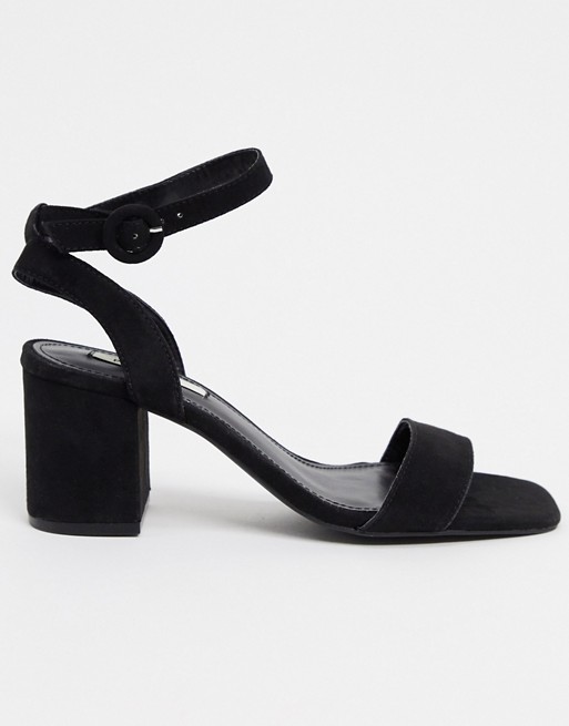 Pull&Bear mid heel sandals in black