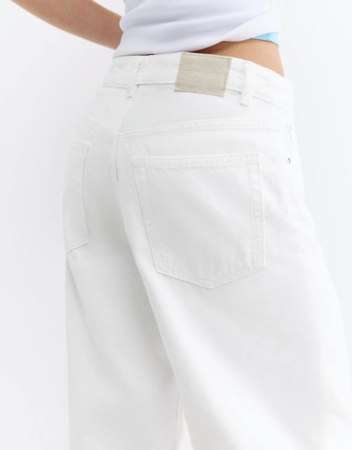 Pull&Bear Mid-waist baggy jeans in white, 5 of 7