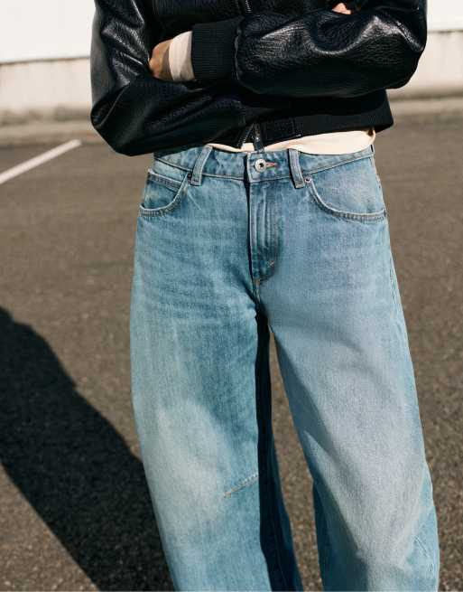 Pull&Bear Mid-waist balloon  jeans in greenish blue, 5 of 7