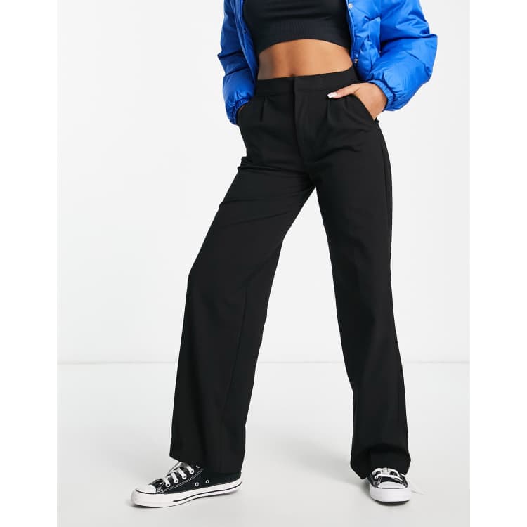 Pull&Bear high waisted seam front tailored straight leg trouser in