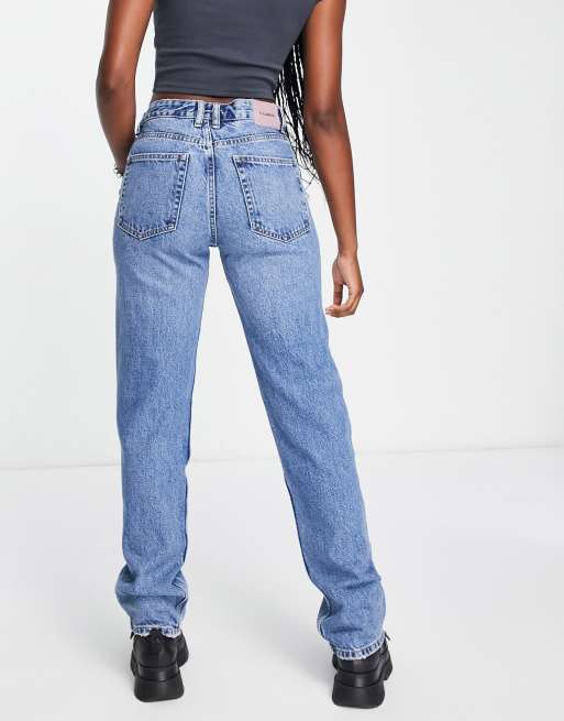 Basic mid-waist straight-leg jeans - PULL&BEAR