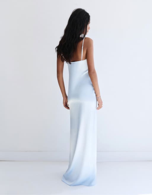Pull&Bear Midi corset prom dress in sky blue | ASOS