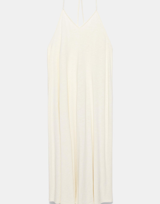 Pull&Bear Midikleid mit Rückenträgern in Beige, 5 von 6