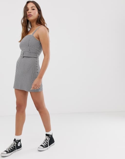 Pull and bear gingham dress sale