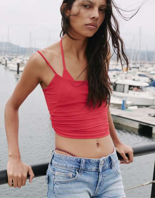 Pull&Bear – Mini-Jeansshorts in Blassblau mit zwei Knöpfen, 3 von 6