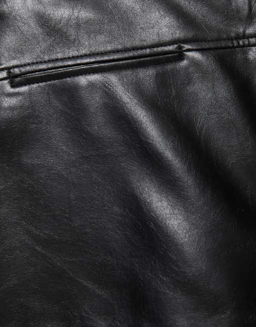 Pull&Bear mini-jupe effet cuir noire, 6 de 7