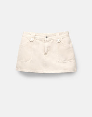 Pull&Bear - Mini-jupe style charpentier - Sable - view 1