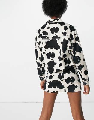 pull and bear cow print skirt