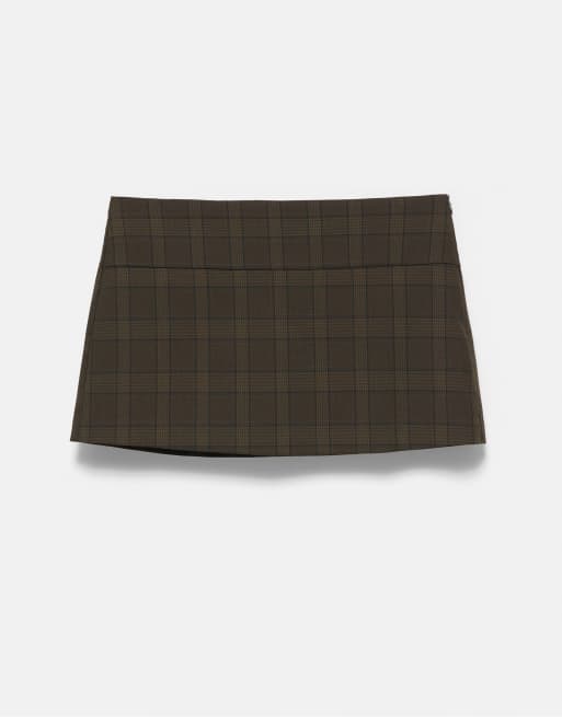 Pull&Bear Mini skort i mørkebrun, 7 af 7