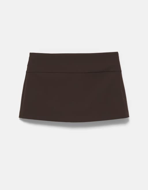 Pull&Bear Mini skort in brown, 5 of 7