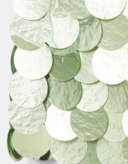 Pull&Bear - Minigonna verde con paillettes, 7 di 7
