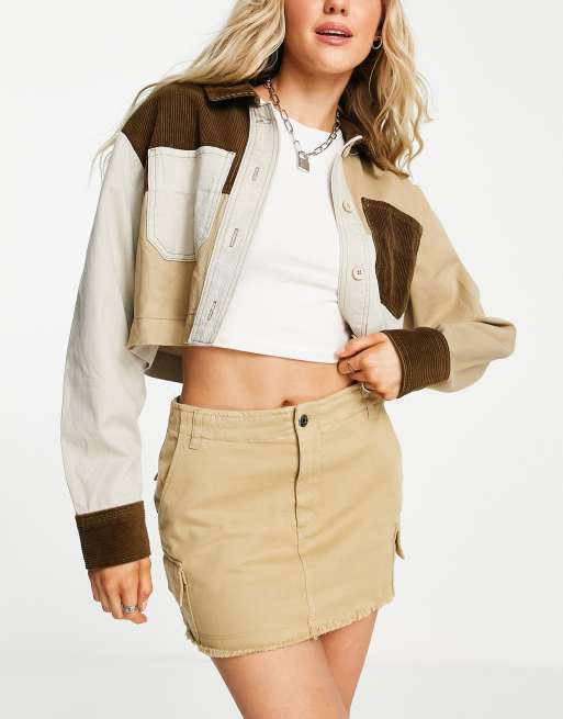 Pull&Bear - Minirok met cargozakken in camel