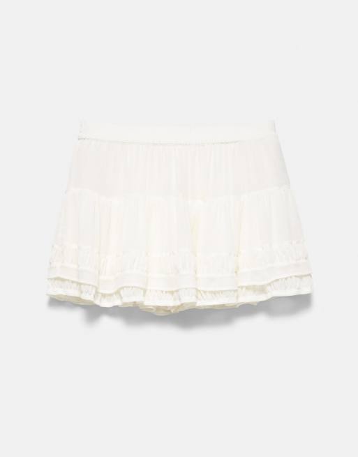 Pull&Bear minirok met ruches in ijsblauw, 5 van 7
