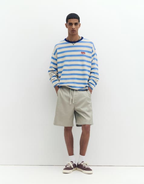 Pull&Bear - Mintgrønne bermudashorts med elastisk taljebånd - view 1