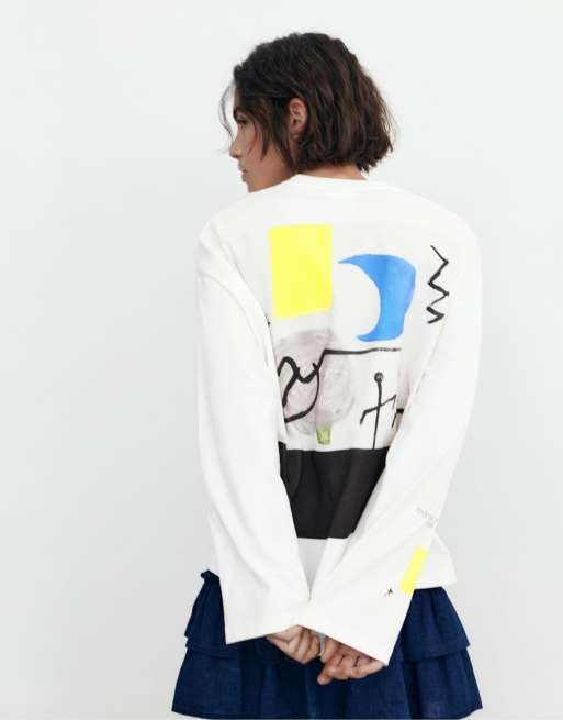 Pull&Bear - Miró - Oversized hvid T-shirt, 2 af 4