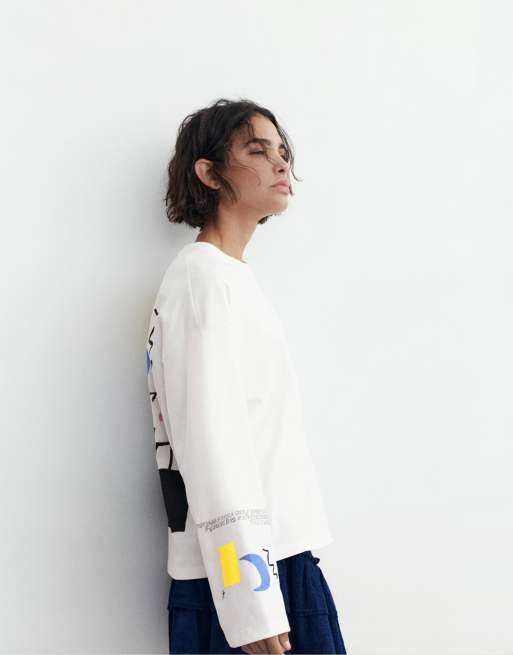 Pull&Bear - Miró - Oversized hvid T-shirt, 3 af 4