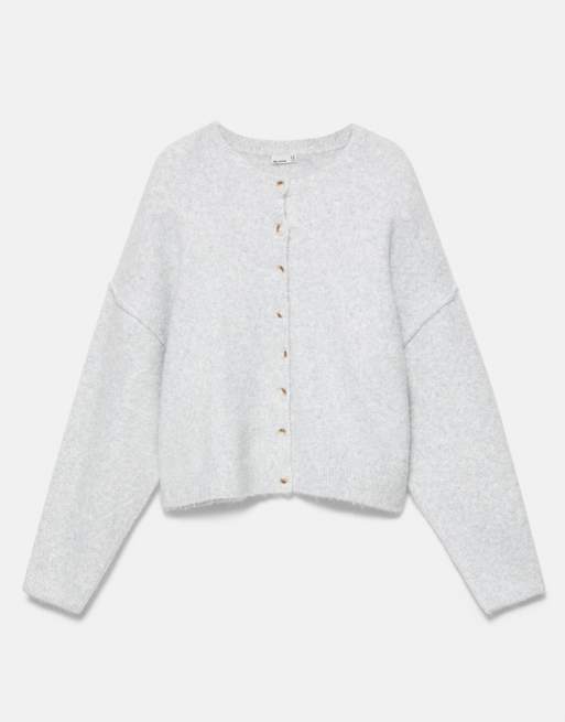Pull&Bear mjukstickad kofta i ljusgrått, 6 av 7