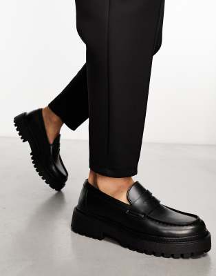 Mocassins à Plateforme Pull & Bear Noirs - Taille 39, Peu Portés
