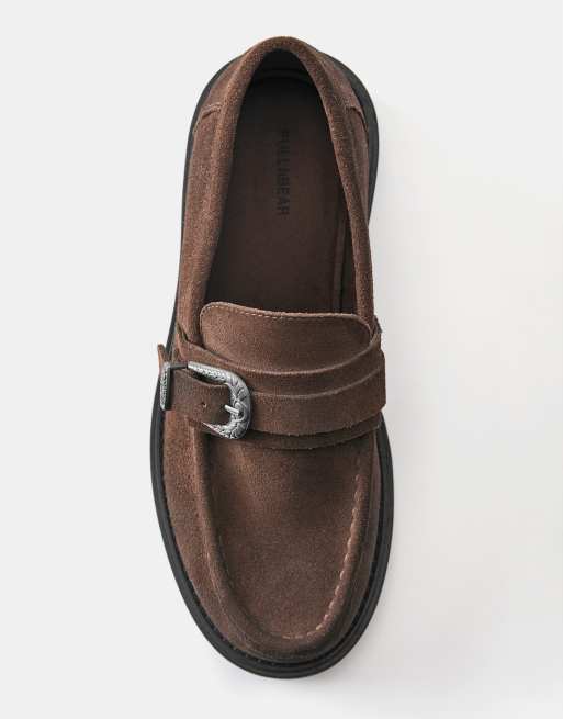 Pull&Bear mocassins cowboy en cuir marron, 4 de 4
