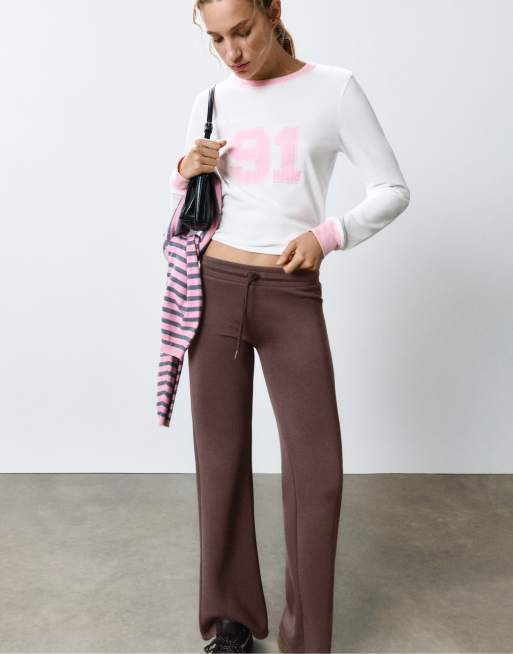 Pull&Bear Modal bukser med svaj i brun, 3 af 7