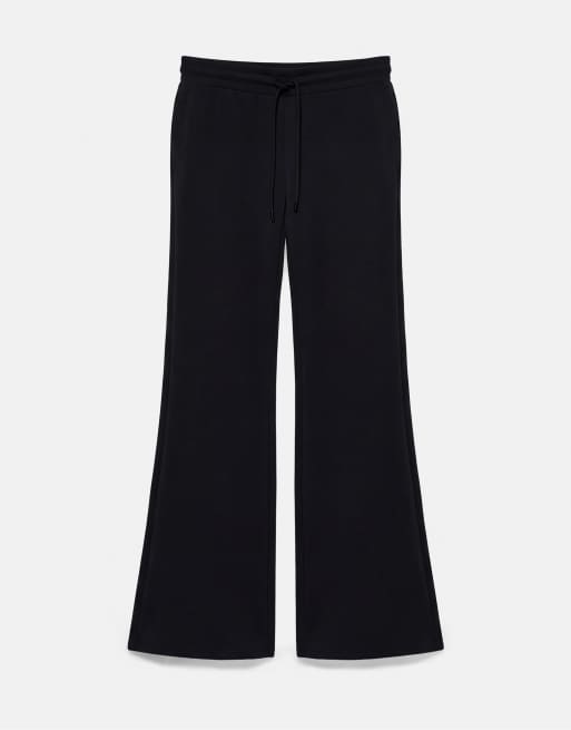 Pull&Bear Modal flared trousers in black, 5 of 7