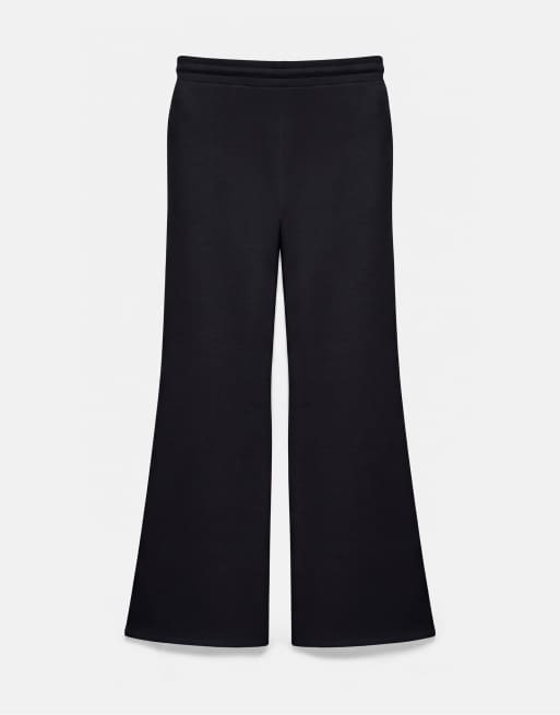 Pull&Bear Modal flared trousers in black, 7 of 7