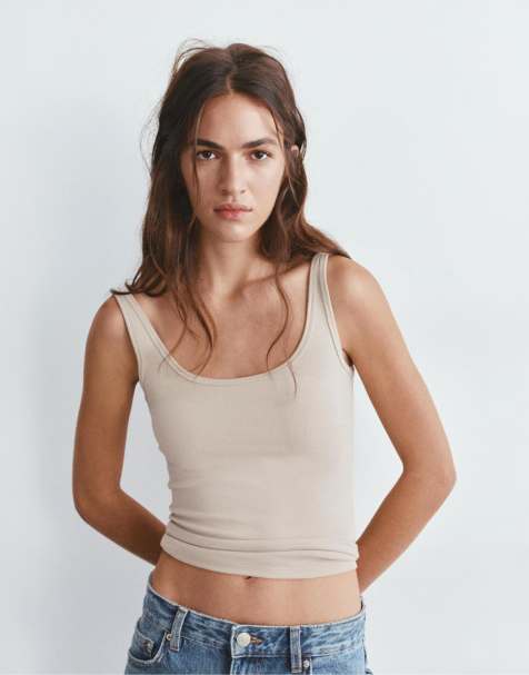 Pull&Bear Modal tank top in beige - view 1