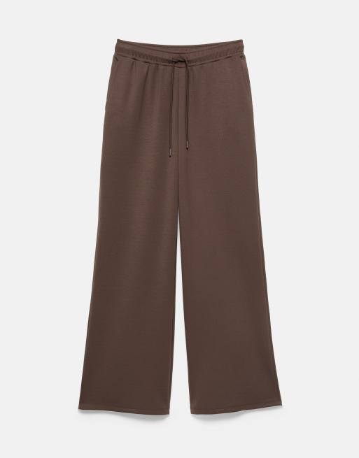 Pull&Bear Modal wide-leg trousers in brown, 6 of 7