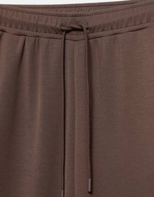 Pull&Bear Modal wide-leg trousers in brown, 7 of 7