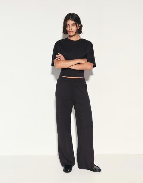 Pull&Bear Modal wide-leg trousers in grey - view 1