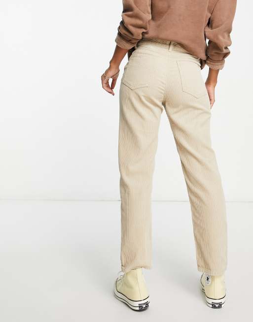 Pull&Bear mom corduroy pants in sand, 2 of 4