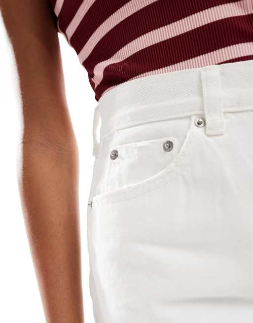 Pull&Bear mom denim shorts in mid white