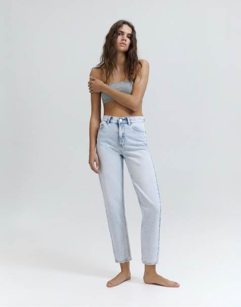 Pull&Bear - Mom jeans a vita alta azzurri - view 1