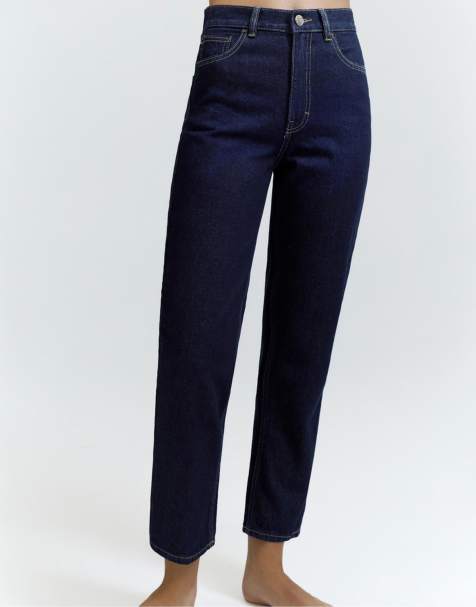 Pull&Bear - Mom jeans a vita alta blu inchiostro - view 1