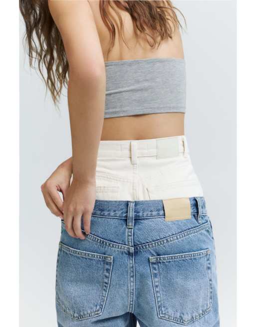 Pull&Bear - Mom jeans a vita alta écru pallido, 3 di 7