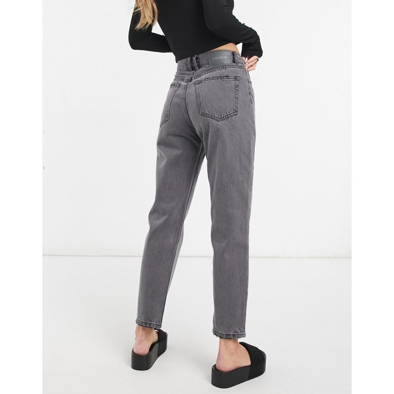 Donna Jeans Pull&Bear - Mom jeans a vita alta grigio scuro