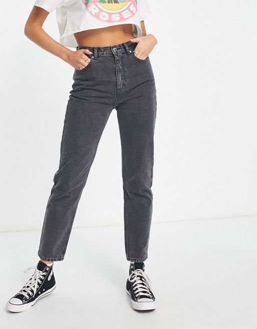 Pull&Bear - Mom jeans a vita alta grigio slavato