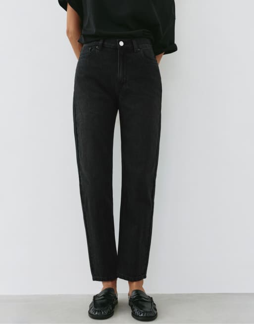 Pull&Bear - Mom jeans a vita alta neri, 2 di 7
