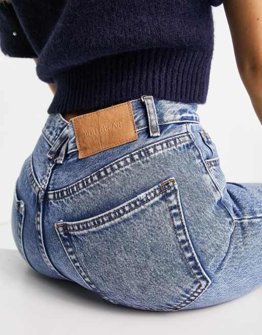 Pull&Bear - Mom jeans a vita media blu medio , 2 di 4