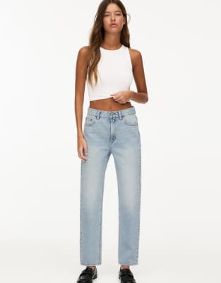 Pull&Bear - Mom jeans basic blu pallido - view 1
