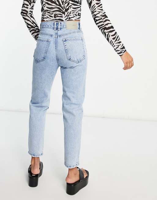 Pull&Bear - Mom jeans in lichtblauw